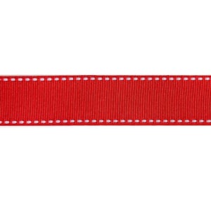3/8" 5/8" 1" 10 jardas fita de gorgorão com ponto vermelho borda branca linha pontilhada laços de fita embrulho de presente de casamento decoração de festa costura de Natal