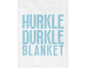 Manta Hurkle Durkle: Manta de microfibra de terciopelo azul cielo