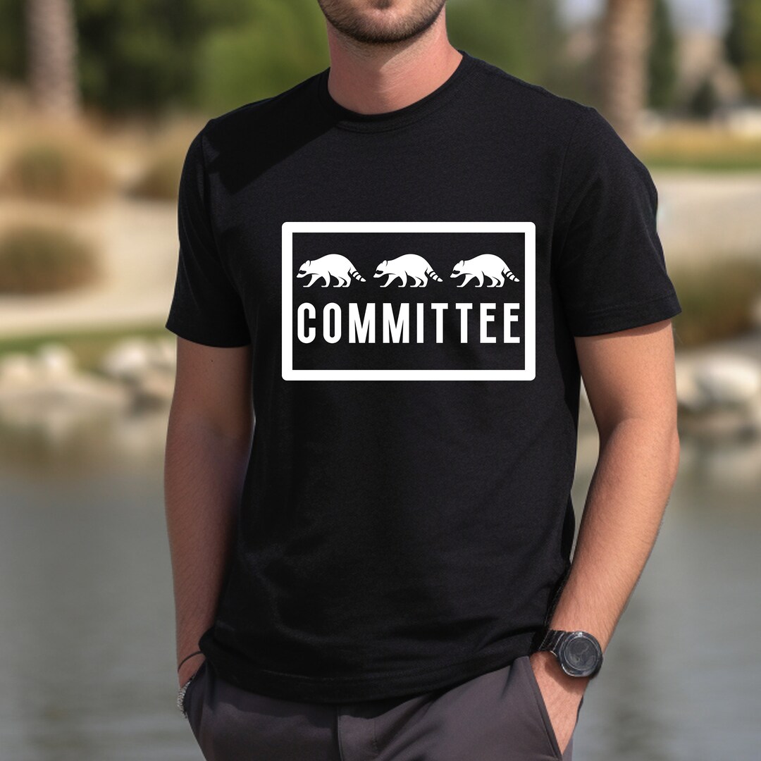 A Group of a Raccoons is a Committee Funny Fun Super Comfy Short Sleeve ...