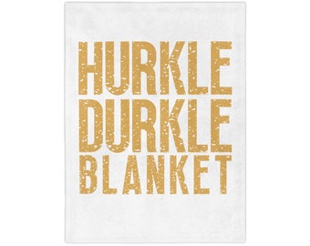 Hurkle Durkle Blanket: Caramel on White Velveteen Microfiber - Super Soft