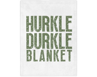 Hurkle Durkle Blanket: Sage Green Microfiber Fleece Throw