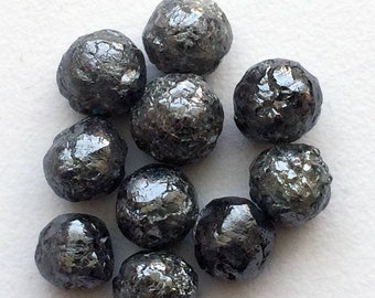 Black Roundish Rough Diamonds - Natural Black Round Loose Rough Diamond ! 5.00 to 6.00 MM Size Conflict Free Roundish Rough Diamonds NR