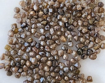 Surowy diament, 5,00 Ct 2,0 do 3,0 MM Naturalny czekoladowo-brązowy kolor Surowy diament, rzadki brązowy surowy diament, nieoszlifowany luźny diament do biżuterii