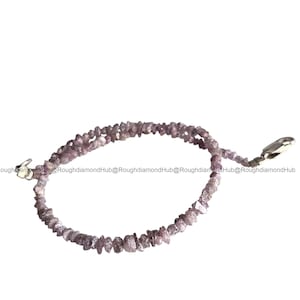 8.02 Ct 6.50 Inch Bracelet Natural Pink Color Diamond, Conflict Free Uncut Diamond, Raw Rough Diamond Beads, Sparkle 1.50 MM to 2.50 mm size