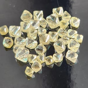 Yellow Crystal Diamonds, 9.69 Ct Lot 2.50 to 4.00 mm size natural rough diamond, unique sparkling transparent raw loose diamond for jewelry