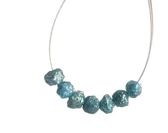 Lot De 20 Perles De Diamants Bruts Bleus Naturels - 2,06 Carats Total - Non Certifiés - Pour Création Bijoux
