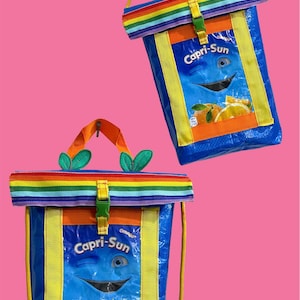 Blue Pride Bag Capri Sun Handmade Recycled Crossbody Bag Sustainable Hand Bag