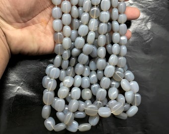 Natural Chalcedony Nuggets Beads AAA Grey Chalcedony Smooth Nugget 18"Strand Chalcedony Smooth Tumble Bead Wholesale Gemstone Jewelry Making