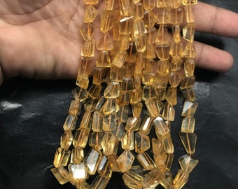 Natural Citrine Nuggets Beads AAA Citrine Faceted Nuggets 16"Strand Orange Citrine Faceted Tumble Bead Wholesale Gemstone For Jewelry Making