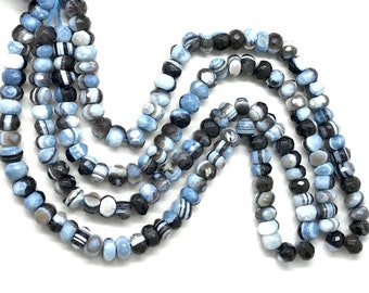 Boulder Opal Rondelle Bead AAA Opal Faceted Rondelle 16"Strand Boulder Opal Hand Faceted Rondelle 8MM Wholesale Gemstone Jewelry Making Bead