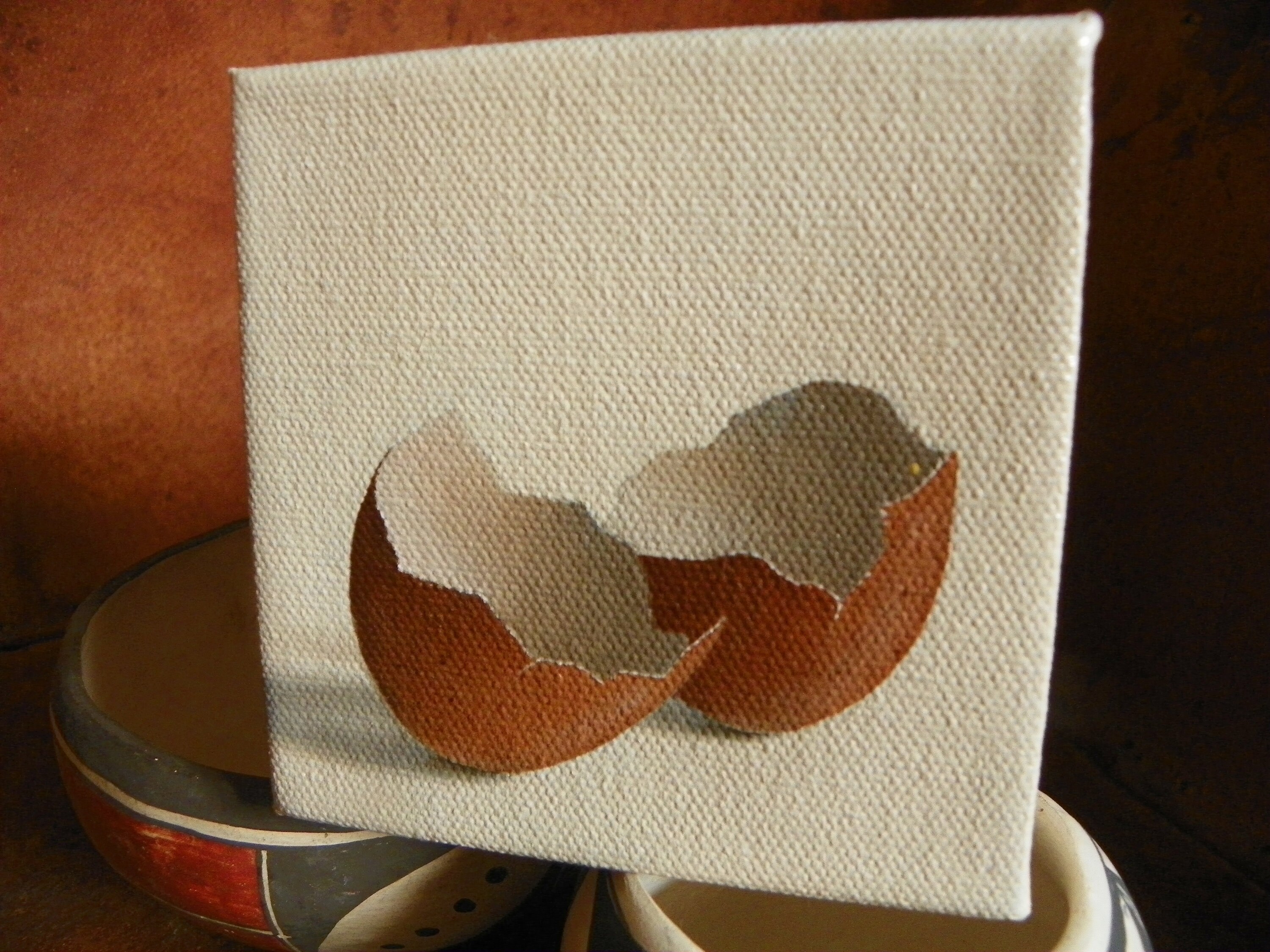 Realismo pintura al óleo de cáscaras de huevo rotos sobre la | Etsy