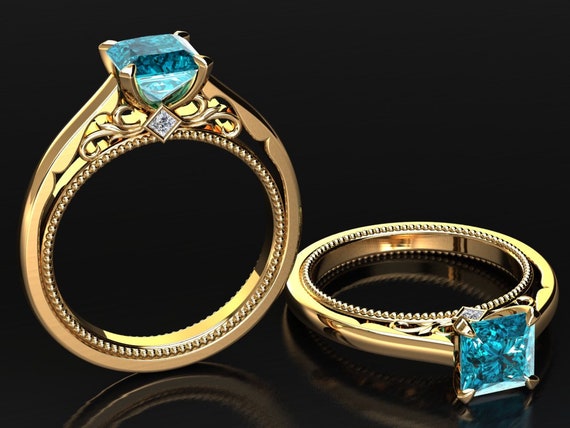Genuine Round Diamond Engagement Anniversary Ring Vintage Style 2 Ct.