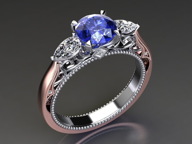 Tanzanite Engagement Ring Tanzanite and Diamond Engagement Etsy UK