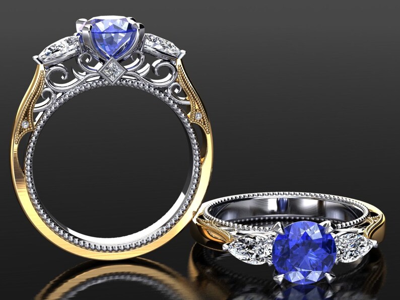 Tanzanite Engagement Ring Tanzanite and Diamond Engagement Etsy UK