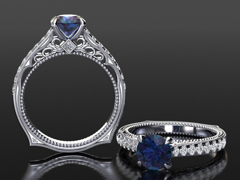 Unique Alexandrite Engagement Ring Alexandrite Engagement Ring Etsy