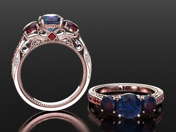 Alexandrite and cheap ruby ring