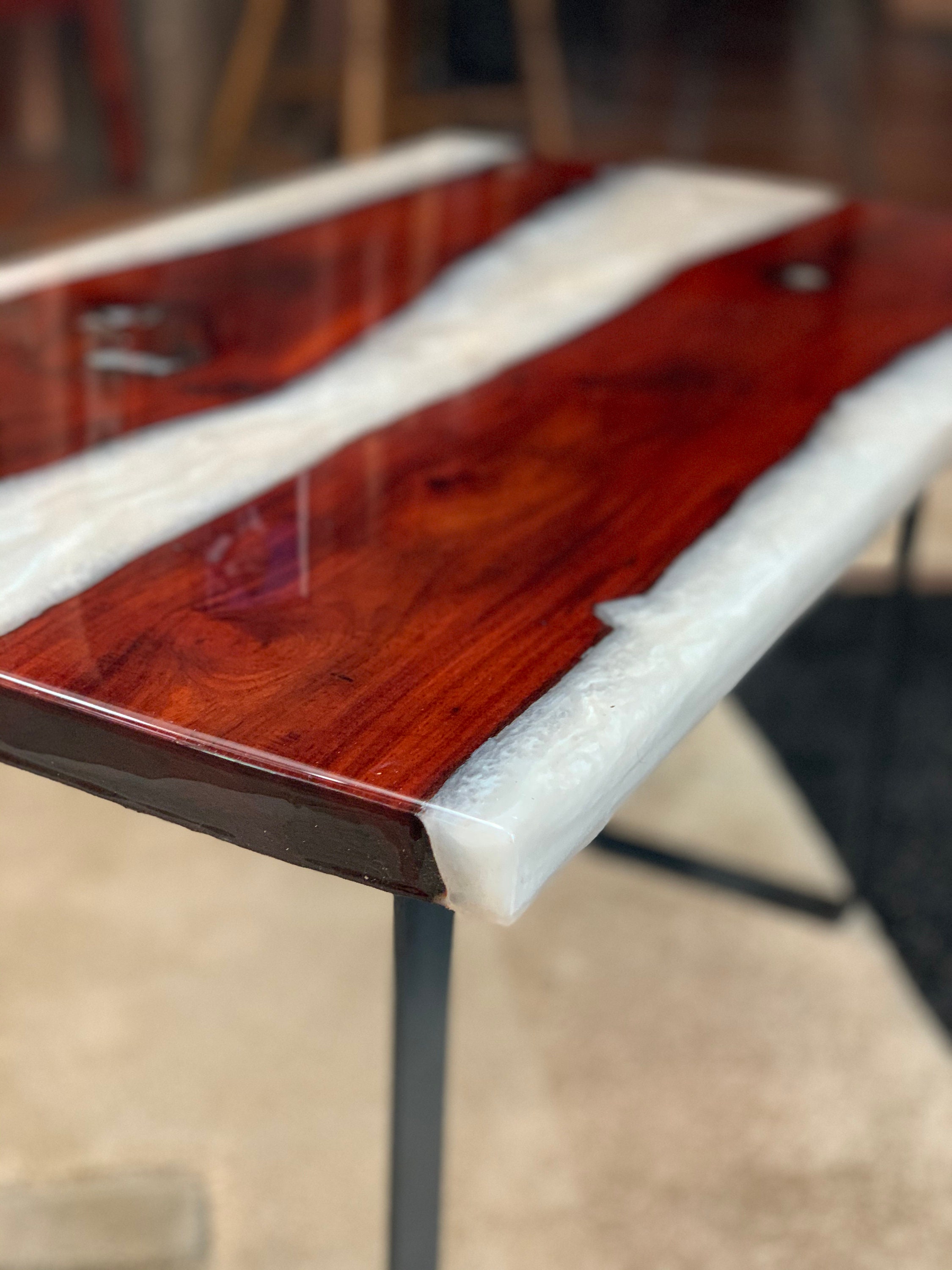 Epoxy Resin End Table Live Edge Etsy