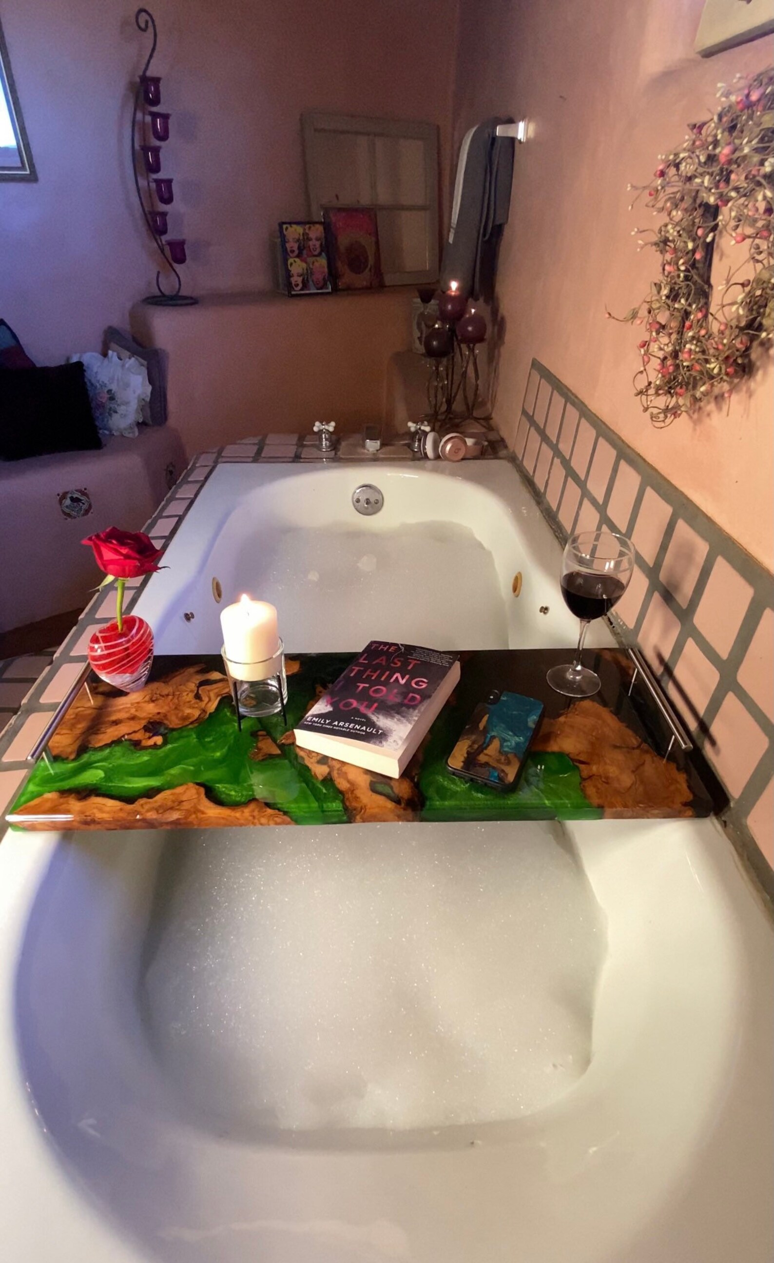 Stunning Epoxy Resin Live Edge Bathtub Tray Etsy