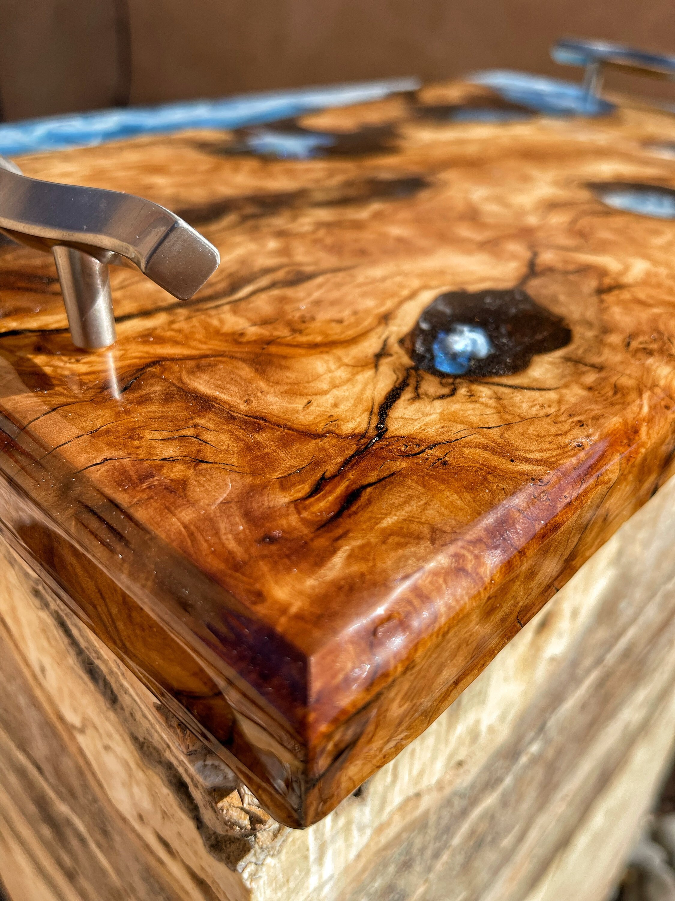 Stunning Epoxy Resin Live Edge Charcuterie Board Etsy