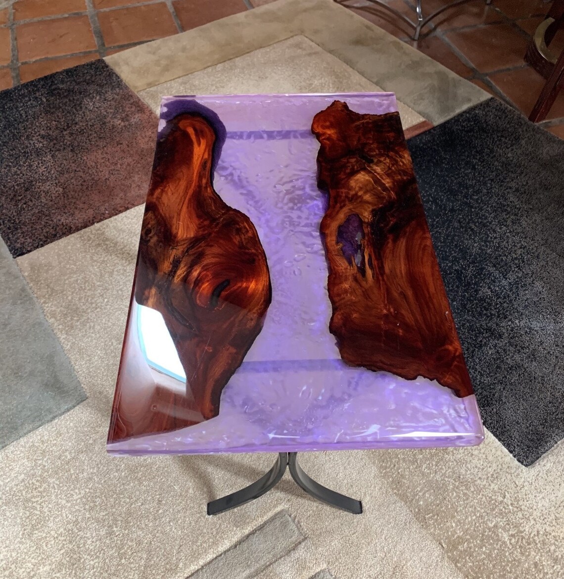 Epoxy Resin Live Edge End Table Etsy