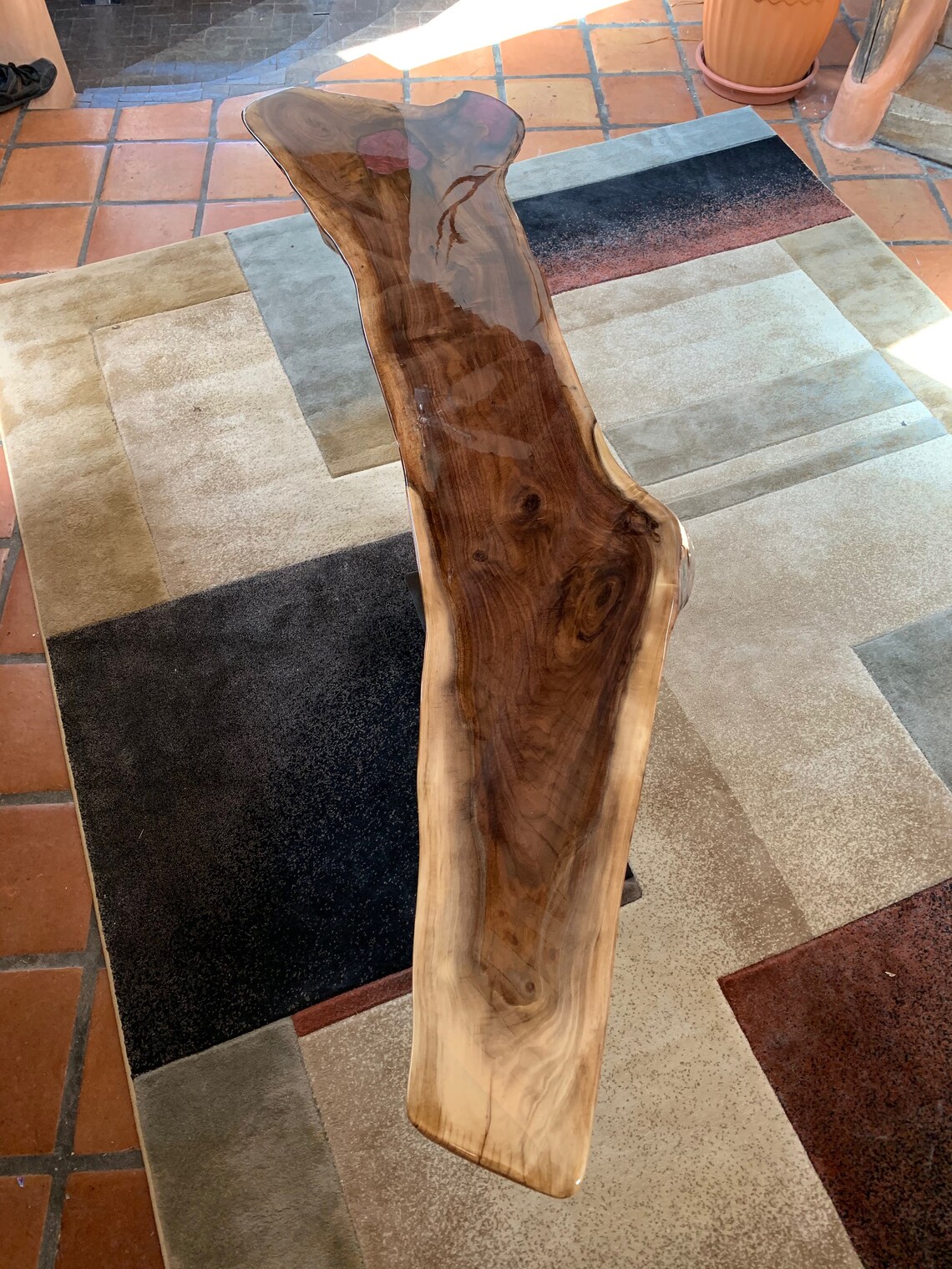 Epoxy Resin Live Edge Sofa Table Etsy