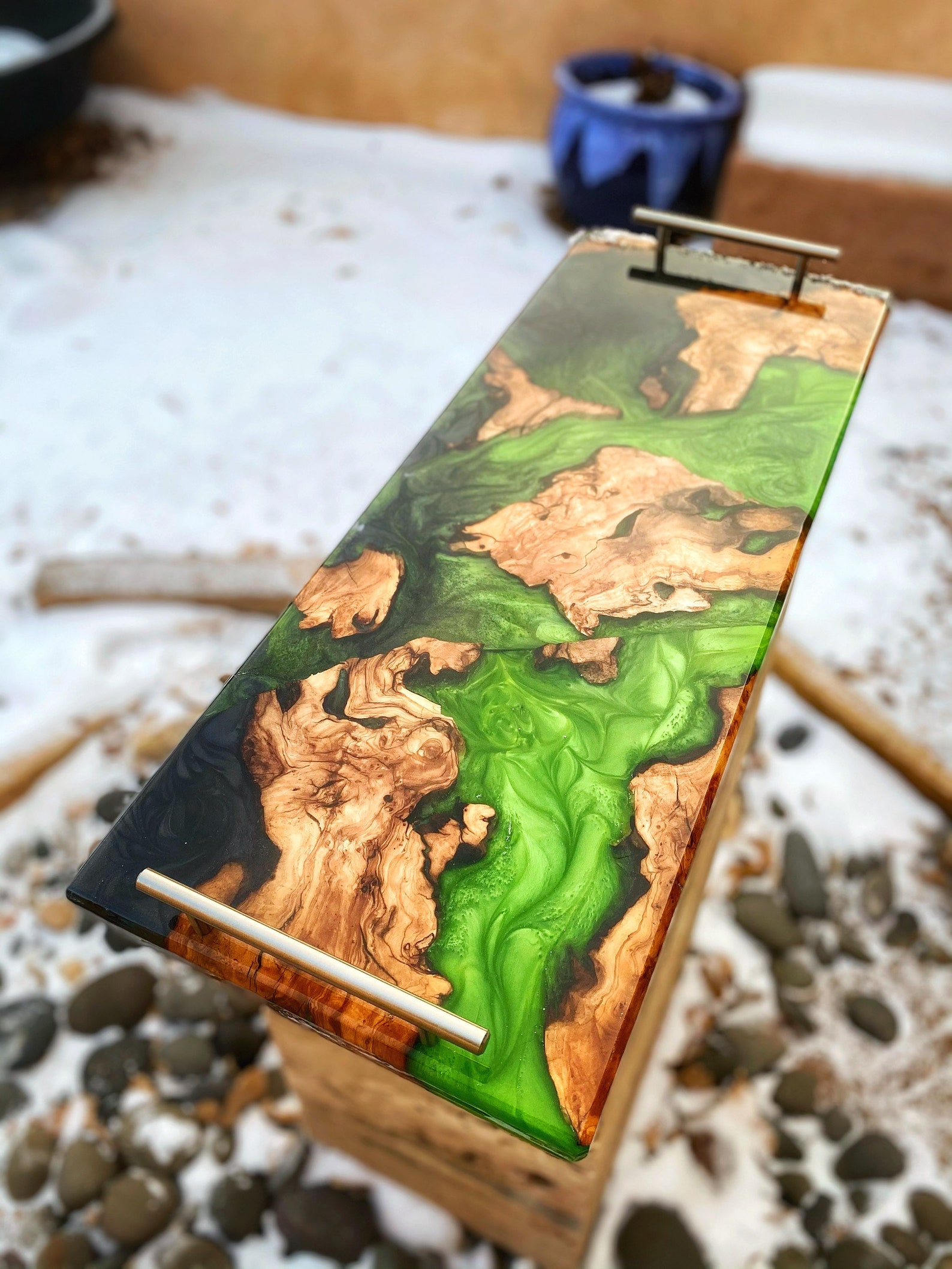 Stunning Epoxy Resin Live Edge Bathtub Tray Etsy