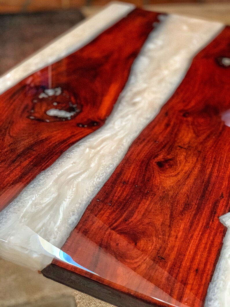Red Epoxy Resin Table Tops