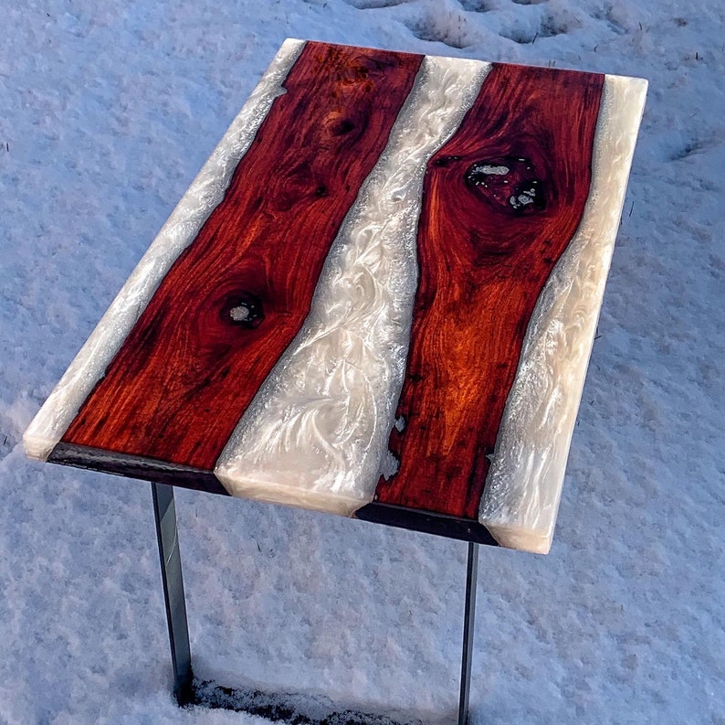 Epoxy Resin End Table Live Edge Etsy