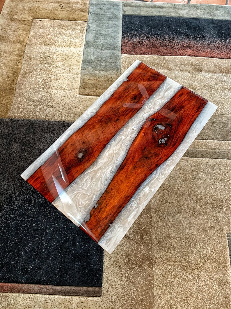 Epoxy Resin End Table Live Edge Etsy