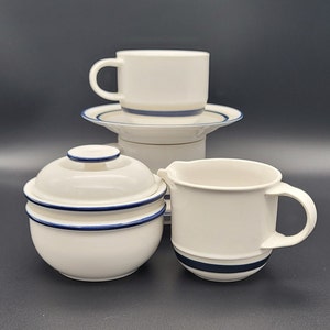 Mikasa Blue Glow Coffee Set: 7-Piece Japan PT 902 (1983-1993)