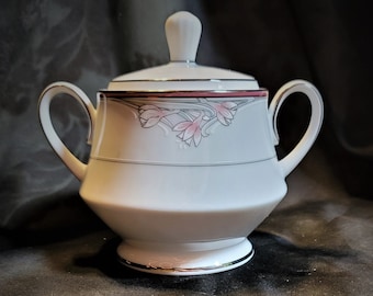 Vintage Covered Sugar Bowl Noritake Garbo Made in Philippines 1987 - 1990