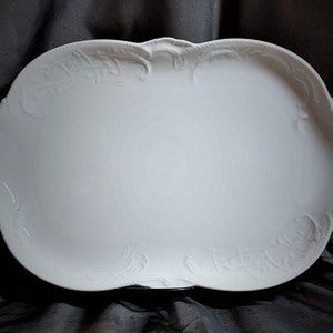 15 Inch Oval Serving Platter  Rosenthal Sanssouci White Made in Germany Vintage 1963
