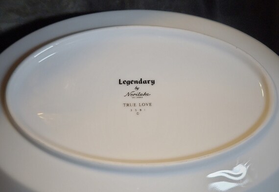 Vintage Noritake True Love Oval Serving Bowl, Peach Floral