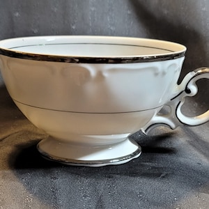 Footed Cup Harmony House Silver Sonata Fine China Made in Japan 1960&#39;s