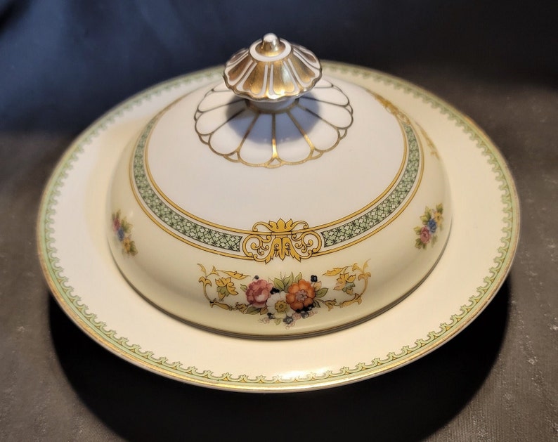 Round Covered Butter Dish Noritake China Delrose Made in Japan Etsy