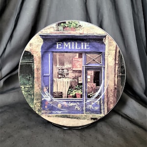 Vintage Sakura Dessert Plate: Chiu Tak Hak Store Fronts, Made in China
