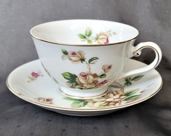 Cup & Saucer Lynmore Fine China Golden Rose Made in Japan Vintage 1950&#39;s