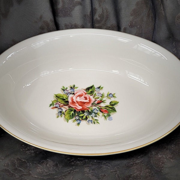 Green Rose Bowl Ceramic 1950 Etsy