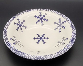 Soup Bowl Christmas Plate Gibson Design Snowflake Made in China 2001