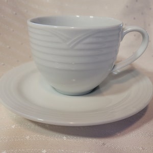Noritake Arctic White Contemporary Fine China Flat Cup & Saucer