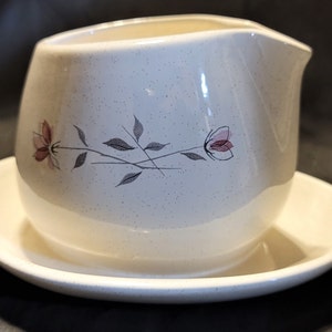 Gravy Boat with Attached Underplate Franciscan Earthenware Duet Made in USA Vintage 1956 - 1961