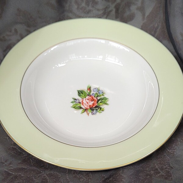 Green Rose Bowl Ceramic 1950 Etsy