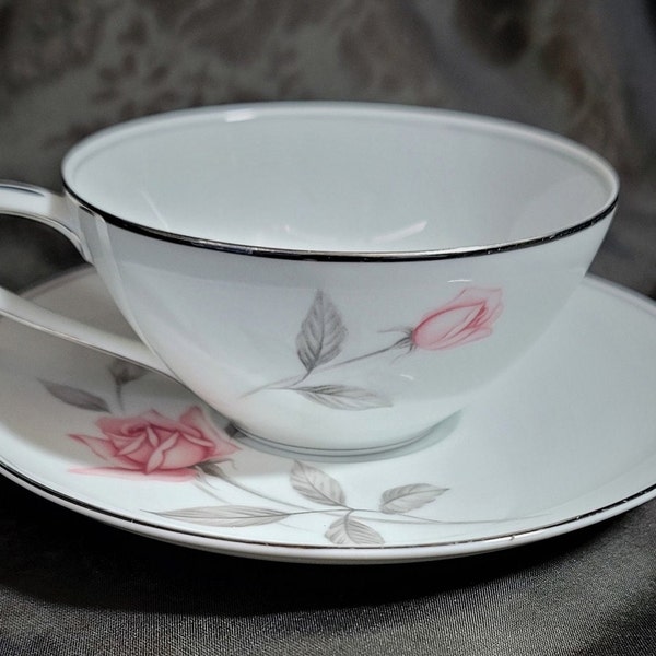 Cup & Saucer Set Noritake China Rosemarie 6044 Made in Japan Vintage 1959 - 1975