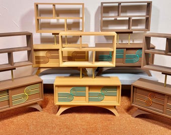 1/6 scale Mid century slider door cabinet