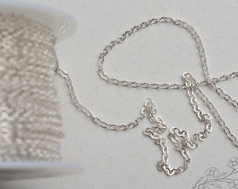 1.5mm Chain, Sterling Silver .925, Necklace chain, Flat Cable