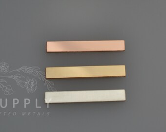 Skinny Bar Blank, 30mm x 4.5mm, Stamping Blank, Sterling Silver, Gold Filled, 20 gauge