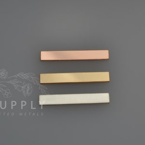 Skinny Bar Blank, 30mm x 4.5mm, stamping blank, metal blank, sterling silver, gold filled, rose gold filled, 20 gauge, with holes