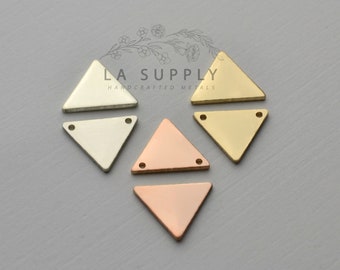 Triangle Blank, 12.5mm x 9.5mm, Triangle stamping blank, metal blank, sterling silver, gold filled, rose gold filled, 20 gauge, with holes