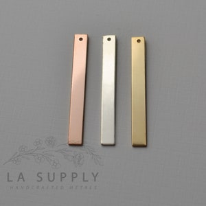 Hanging Long Bar Blank, 36mm x 4.5mm, stamping blank, metal blank, sterling silver, gold filled, rose gold filled, 20 gauge, with holes