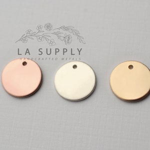 6.5mm Disc Blank, 1/4" round disc, disc blank, round stamping blank, metal blank, sterling silver, gold filled, rose gold filled, 20 gauge